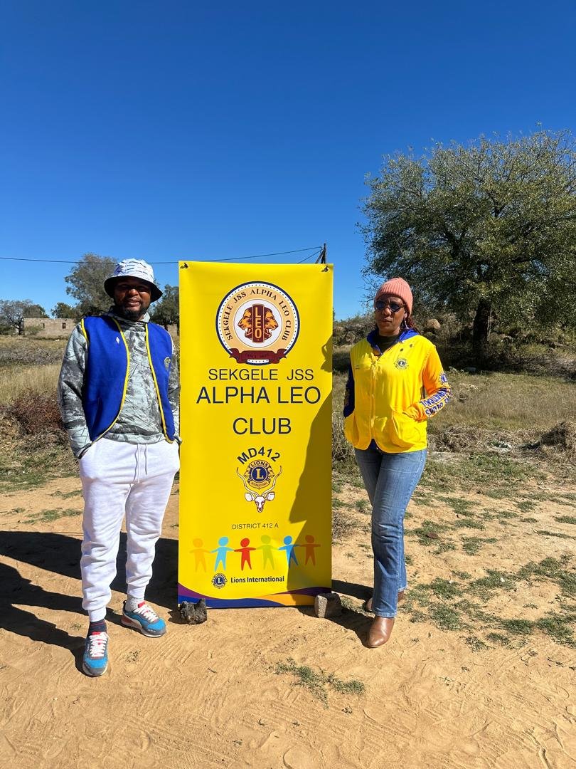Gaborone Central Lions Club members supporting a local school initiative
